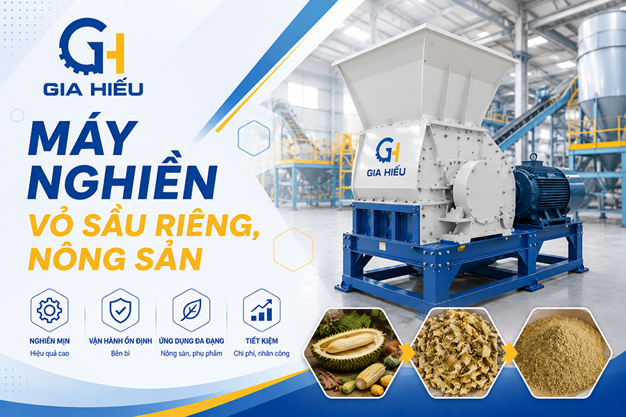 Máy nghiền vỏ sầu riêng, nông sản